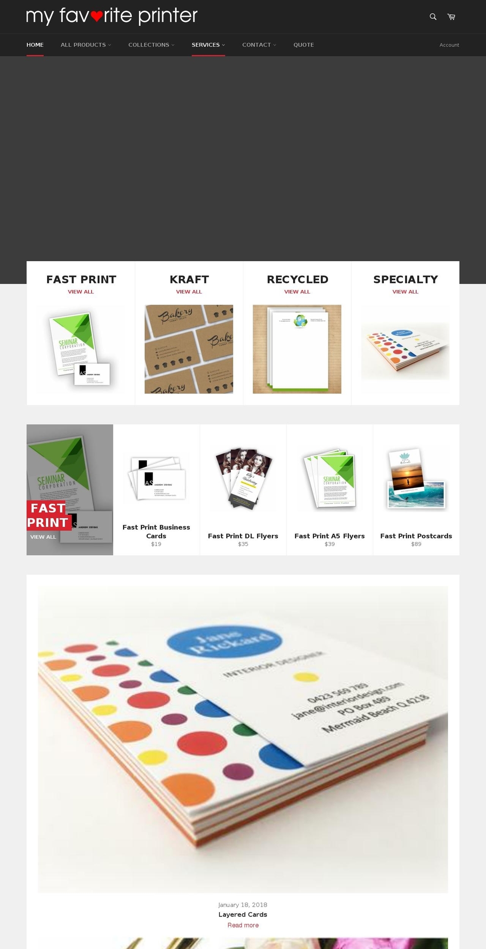myfavouriteprinter.com.au shopify website screenshot