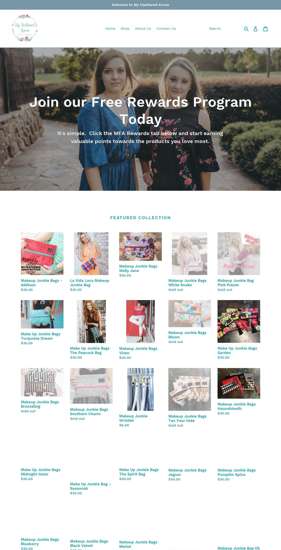 myfeatheredarrow.com shopify website screenshot