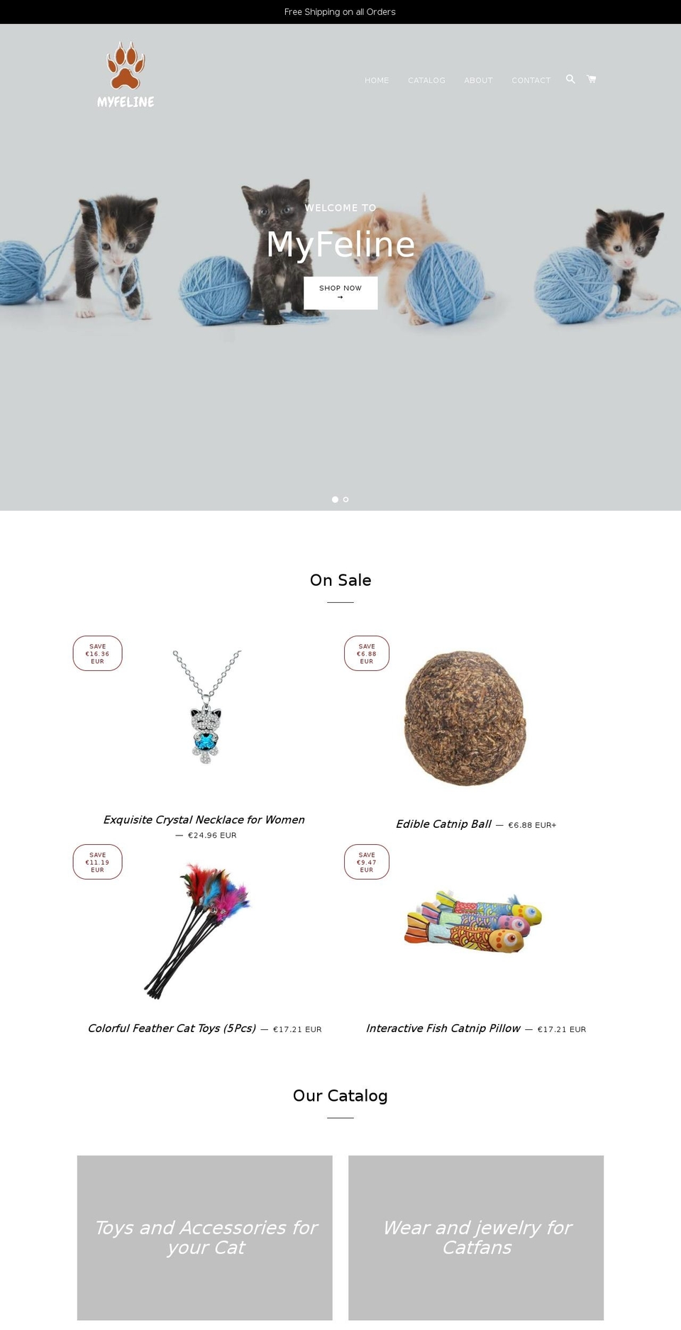myfeline.net shopify website screenshot