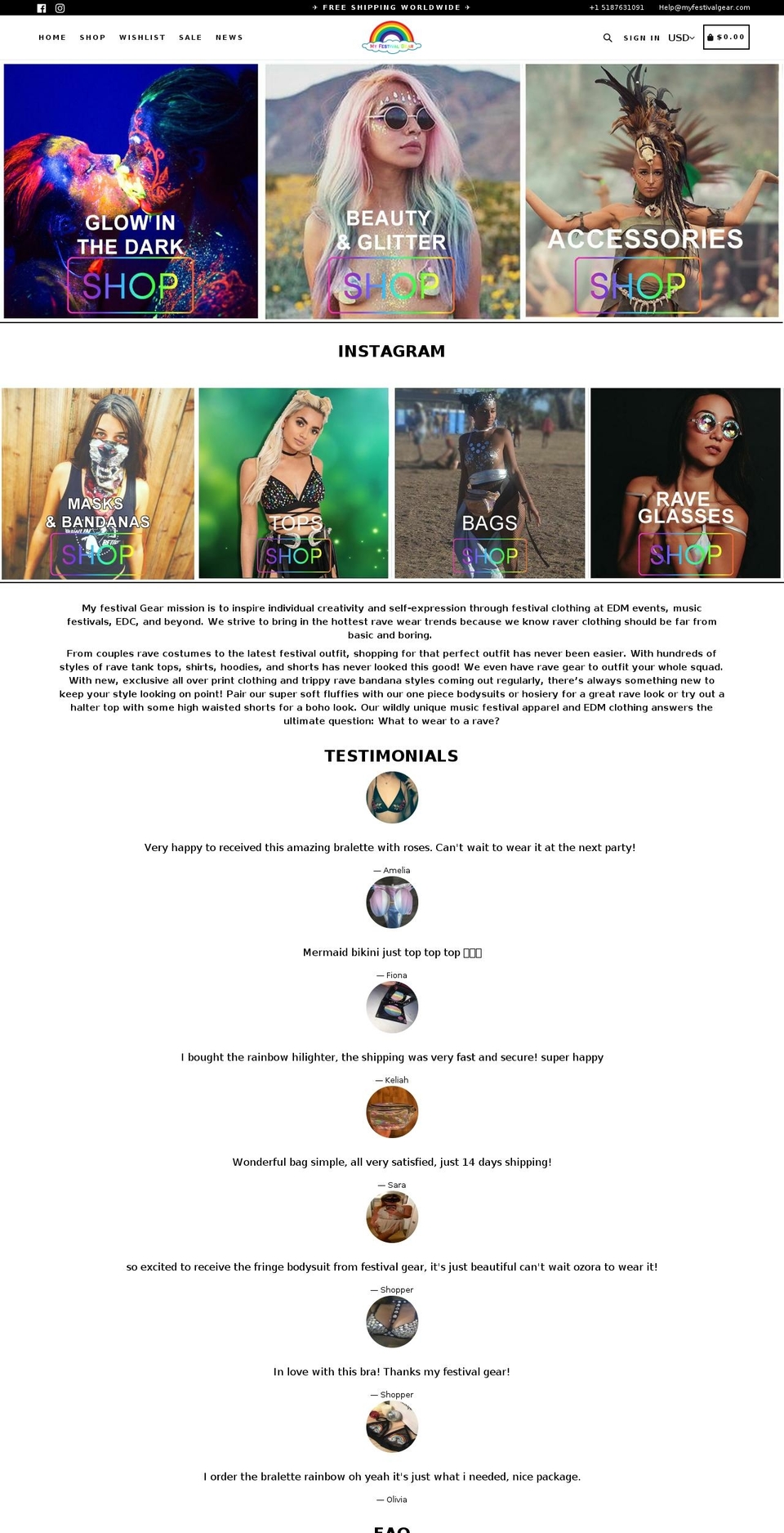 myfestivalgear.com — Shopify storefront screenshot