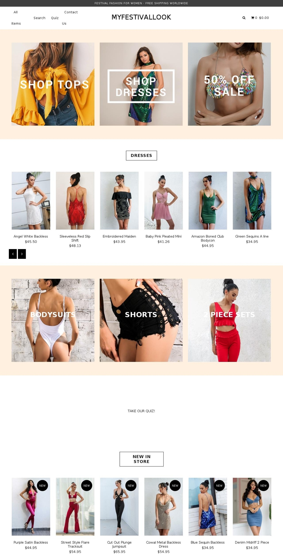 myfestivallook.com — Shopify storefront screenshot