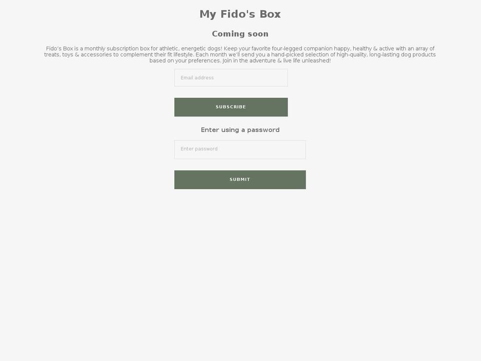 myfidosbox.com — Shopify storefront screenshot