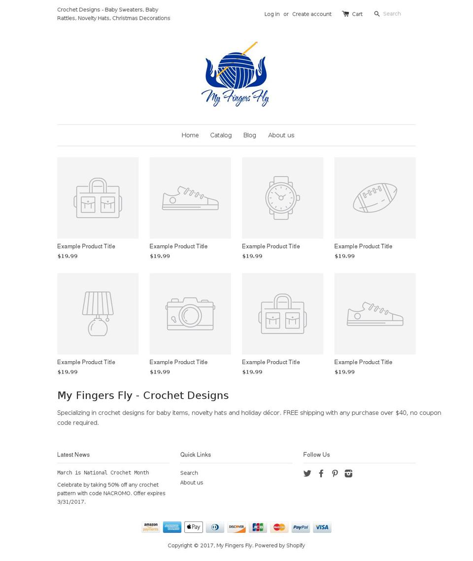 myfingersfly.com shopify website screenshot