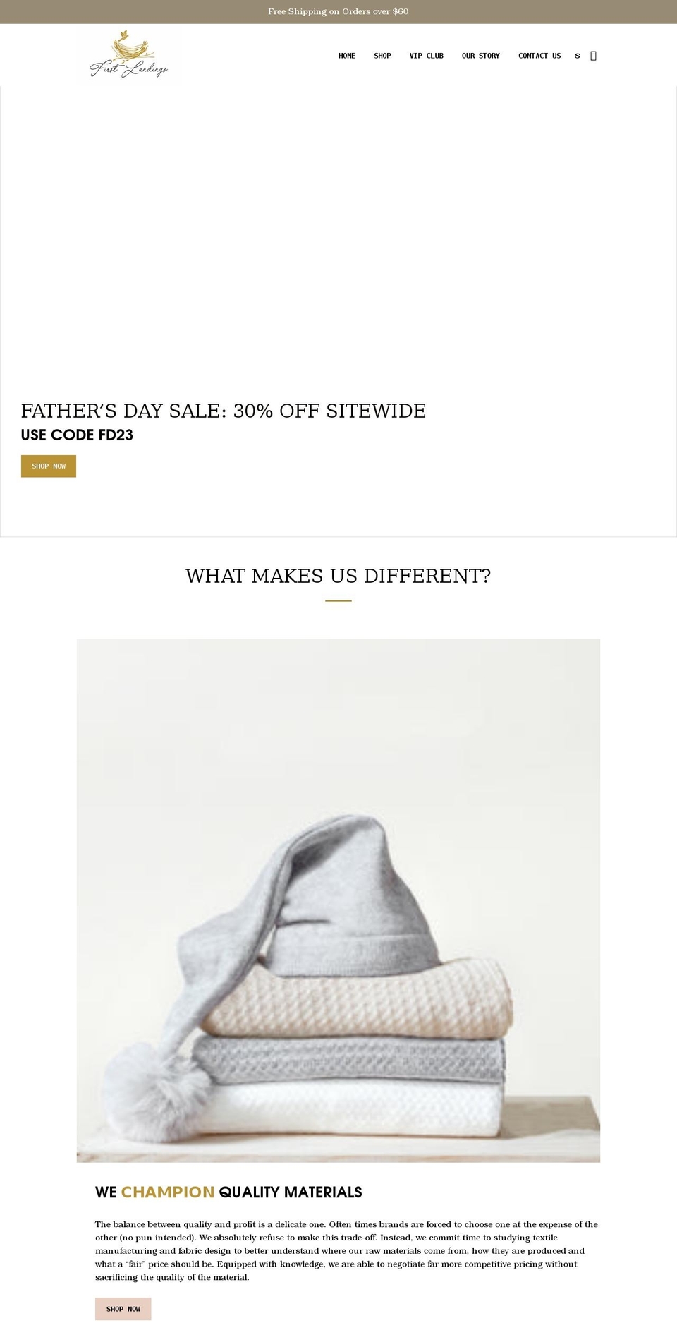 myfirstlandings.com shopify website screenshot