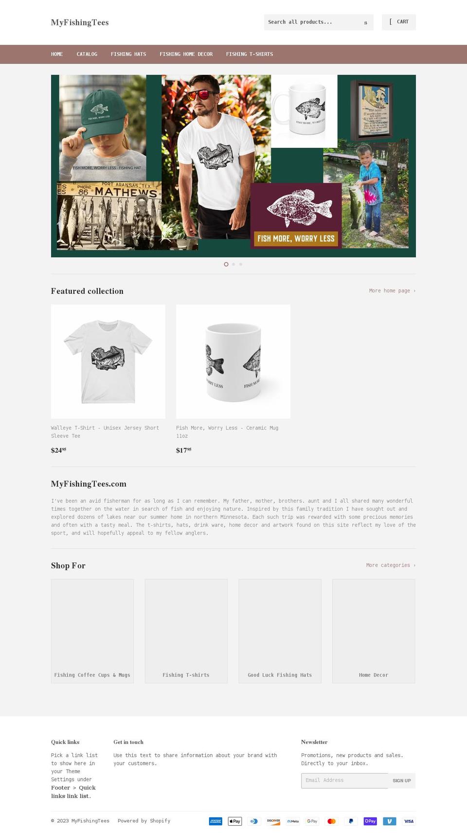 myfishingtees.com shopify website screenshot