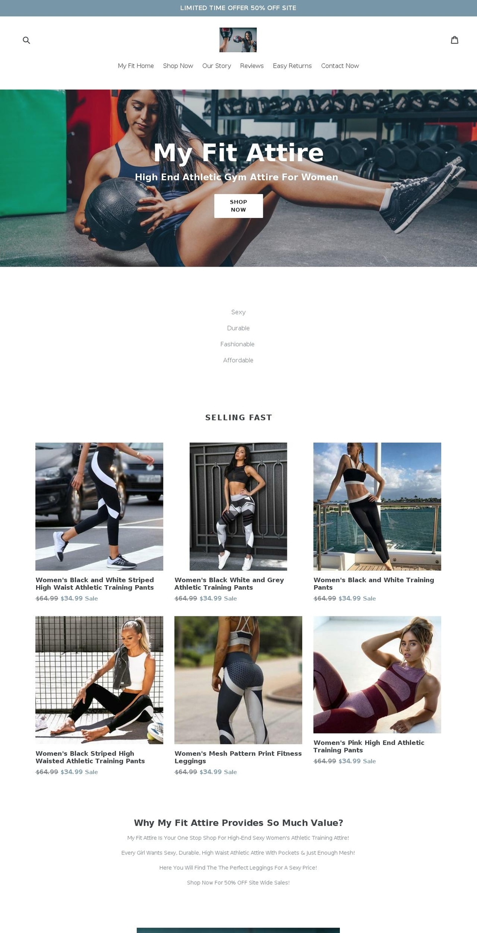 myfitattire.com shopify website screenshot