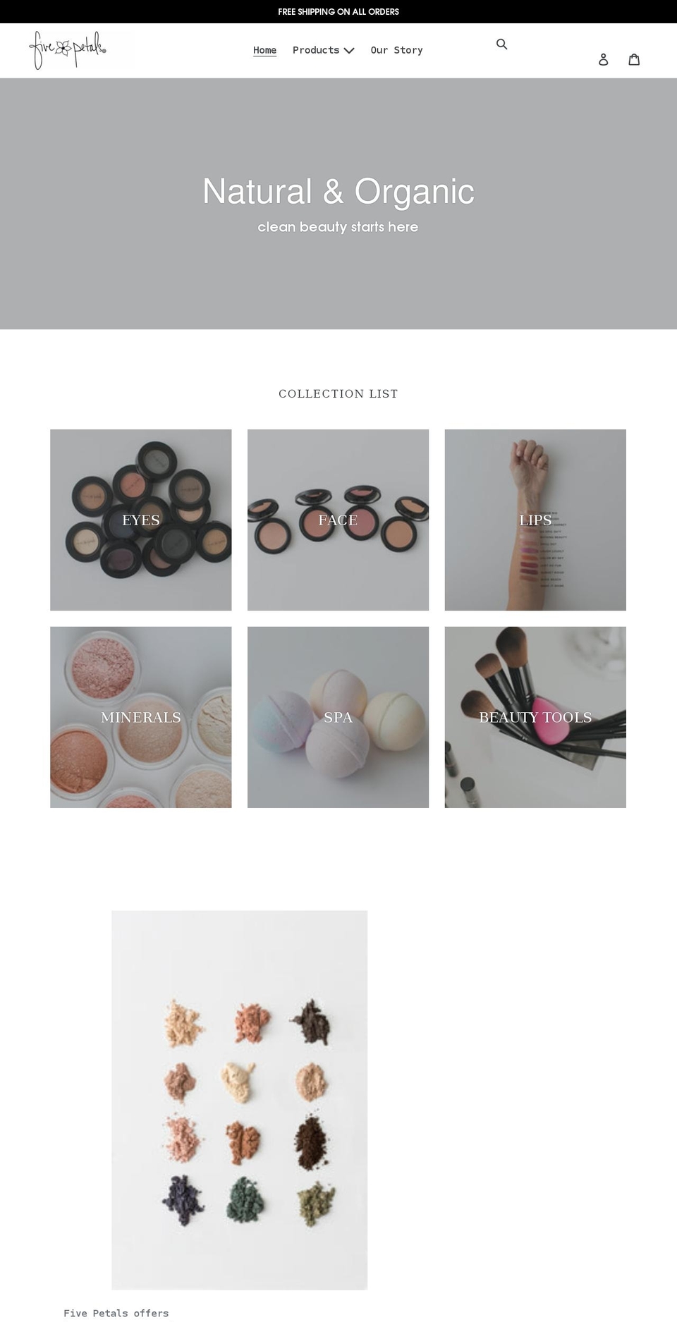 myfivepetals.com shopify website screenshot