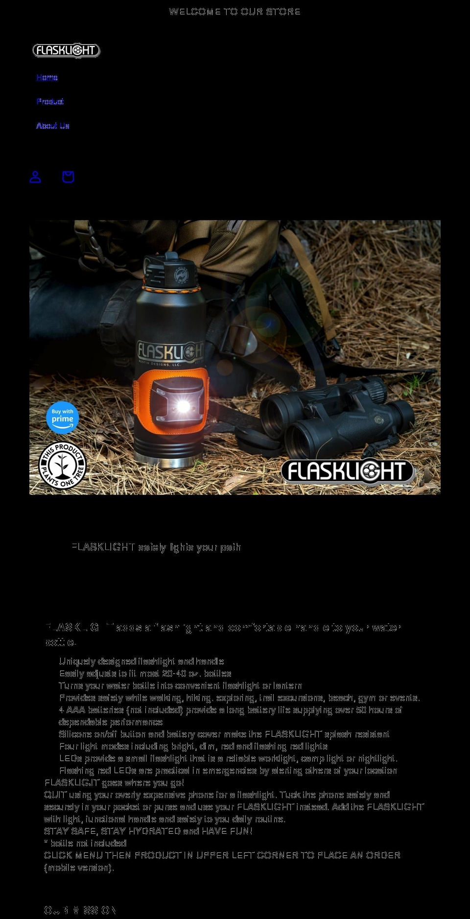myflasklight.com shopify website screenshot