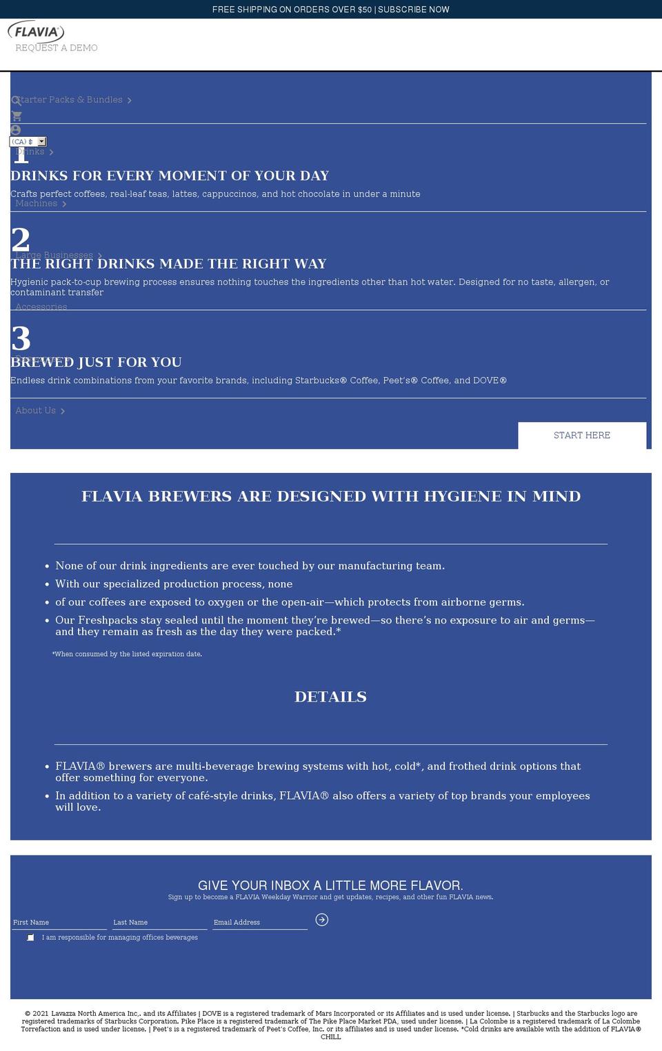 myflavia.com shopify website screenshot