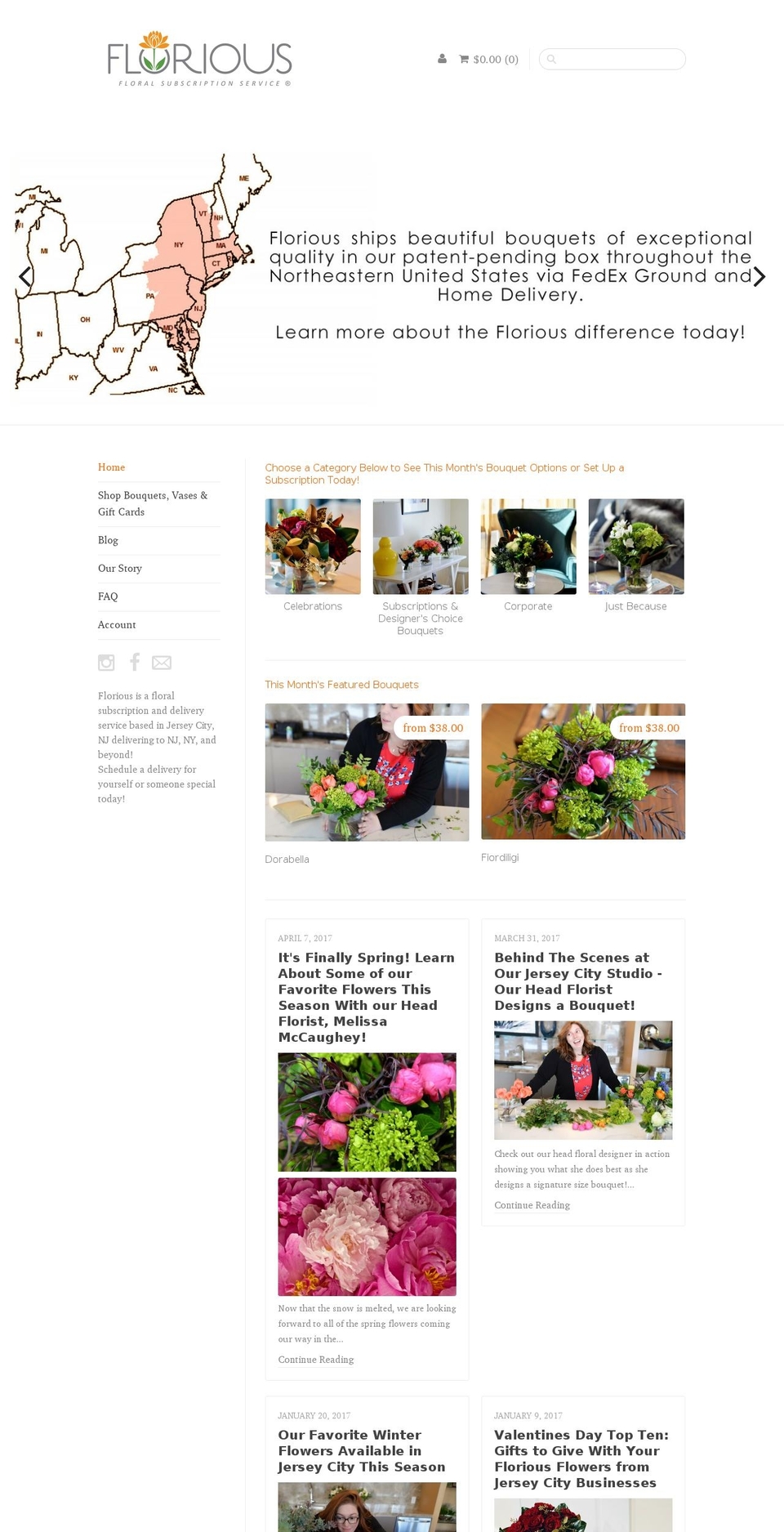 Sugar Shopify theme site example myflorious.com