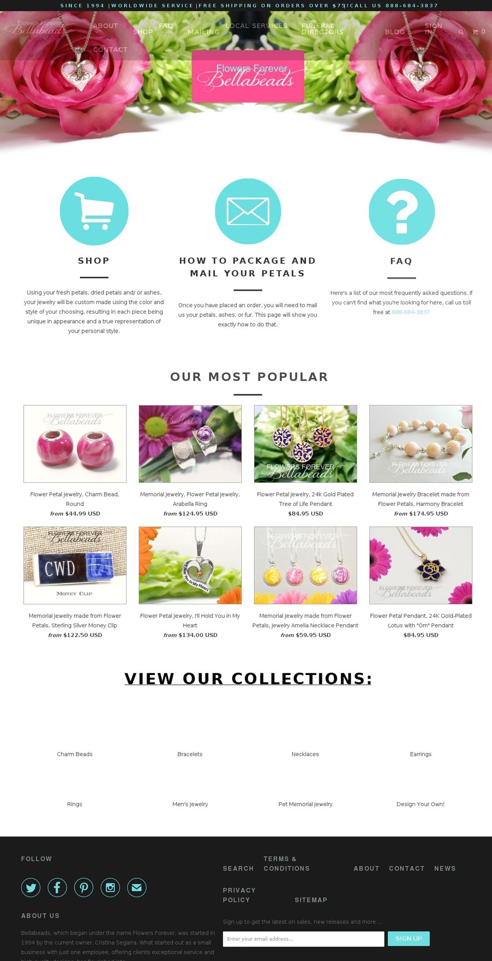 myflowersforeverjewelry.com shopify website screenshot