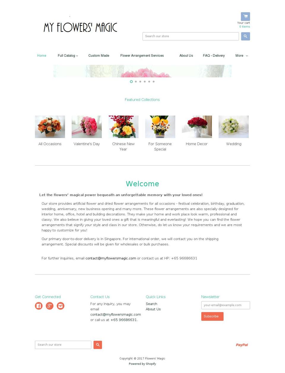 myflowersmagic.com shopify website screenshot