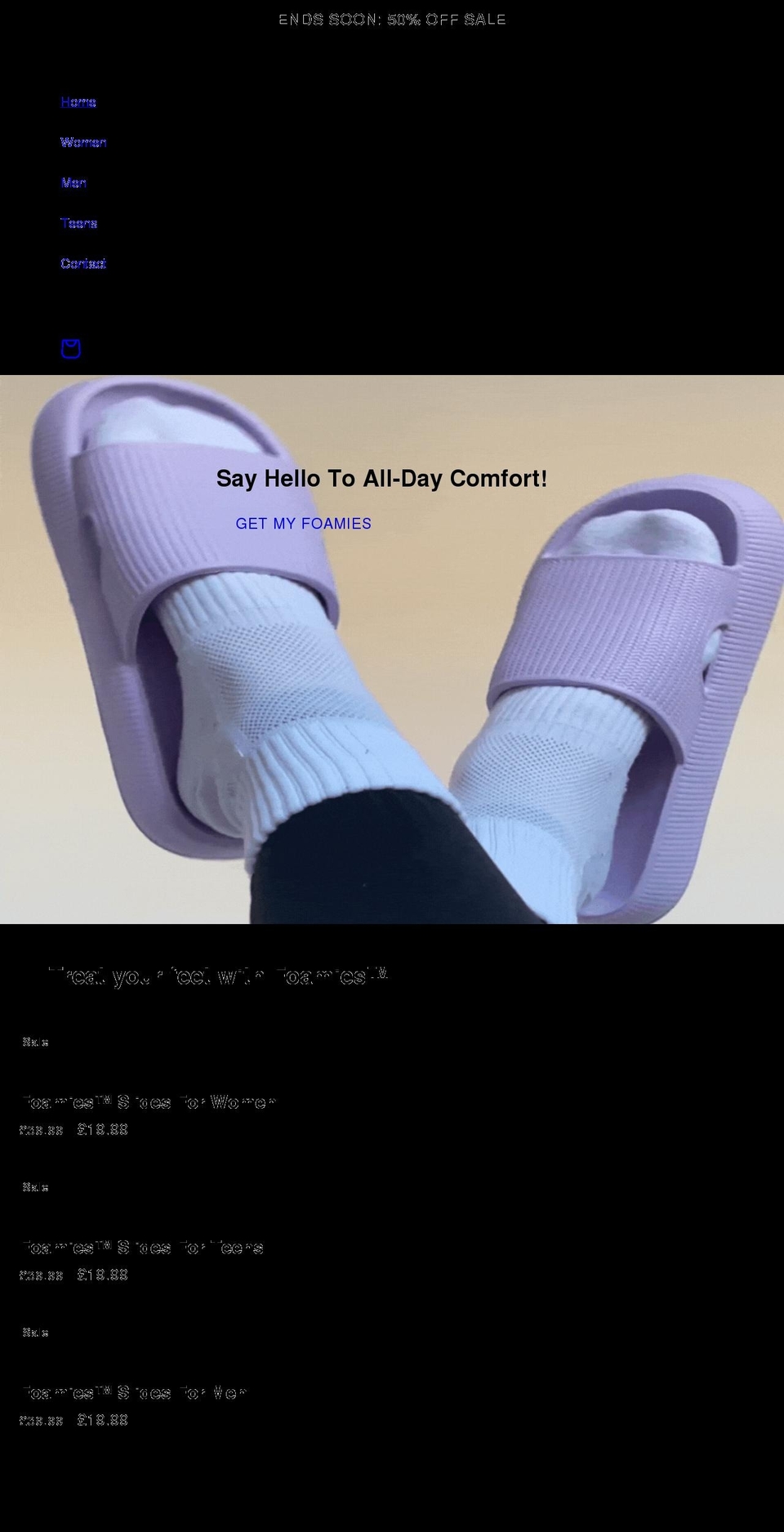 myfoamies.com shopify website screenshot