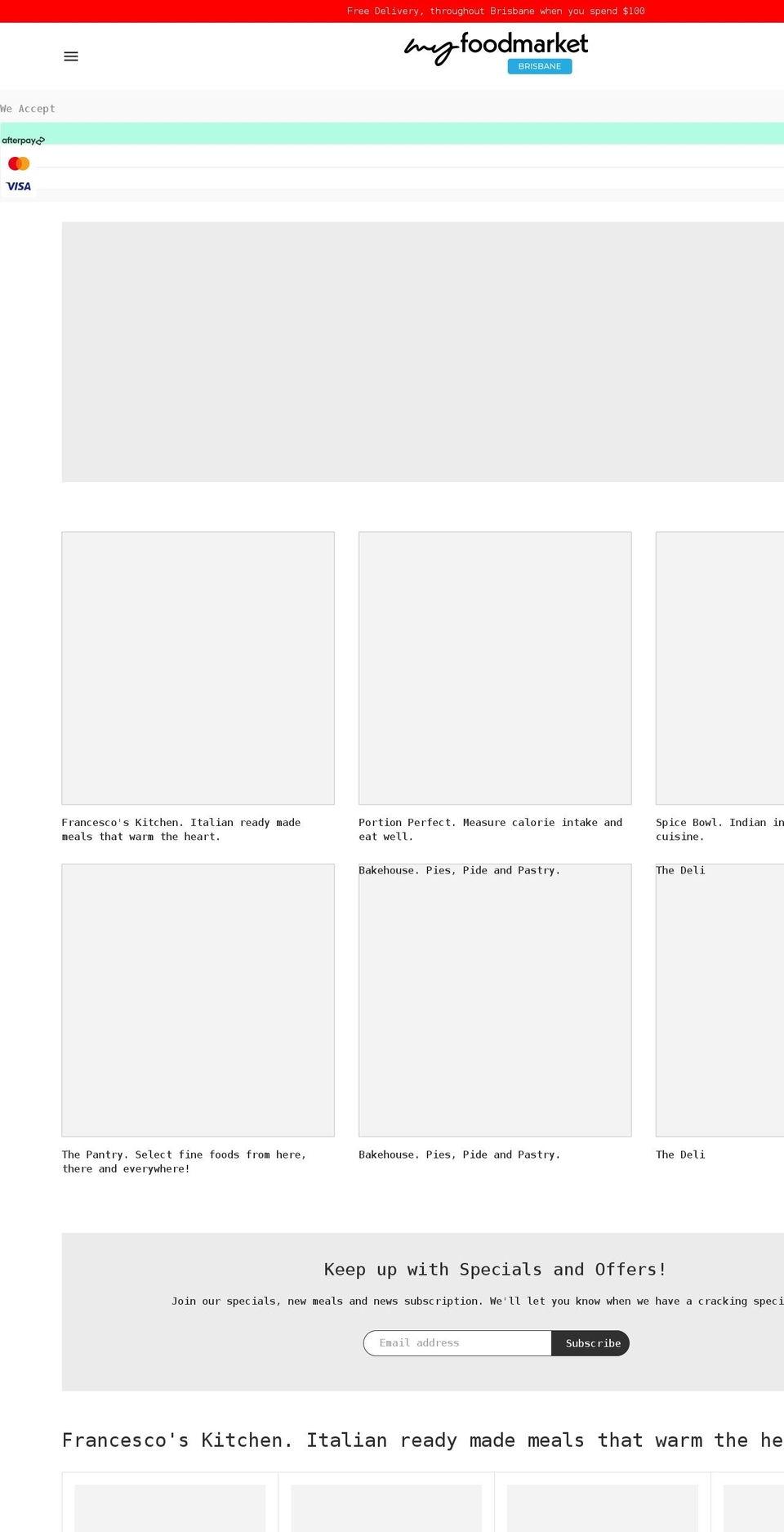 myfoodmarket.com.au shopify website screenshot