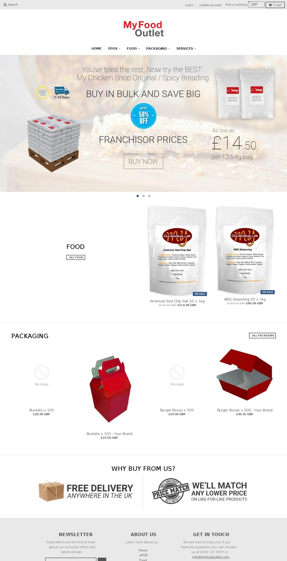 myfoodoutlet.com — Shopify storefront screenshot