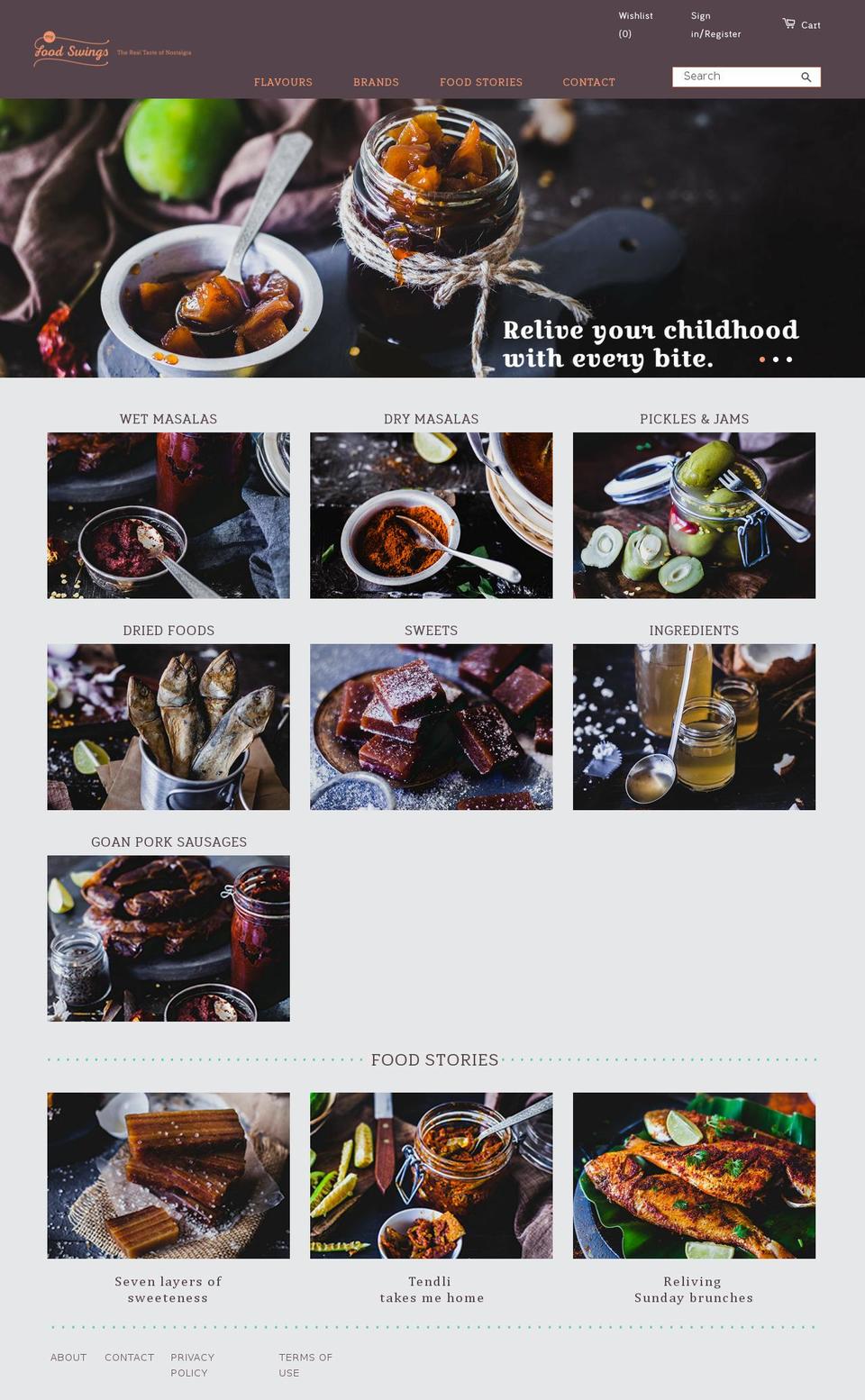 myfoodswings.com shopify website screenshot