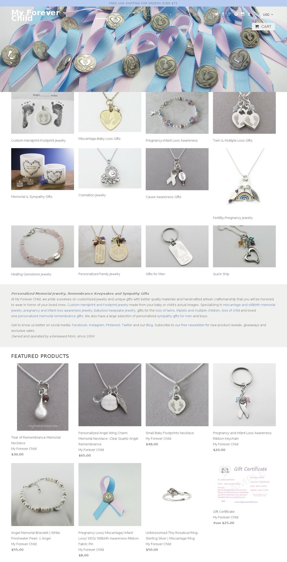 myforeverchild.com shopify website screenshot