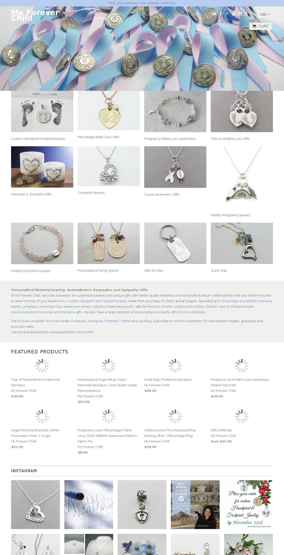 myforeverchild.net shopify website screenshot