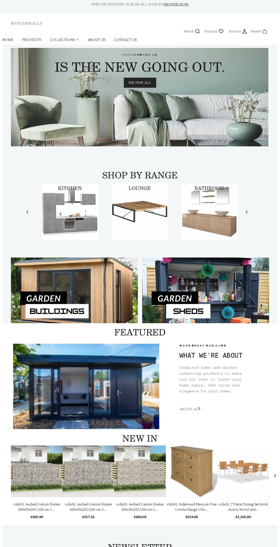 myfourwalls.co.uk shopify website screenshot