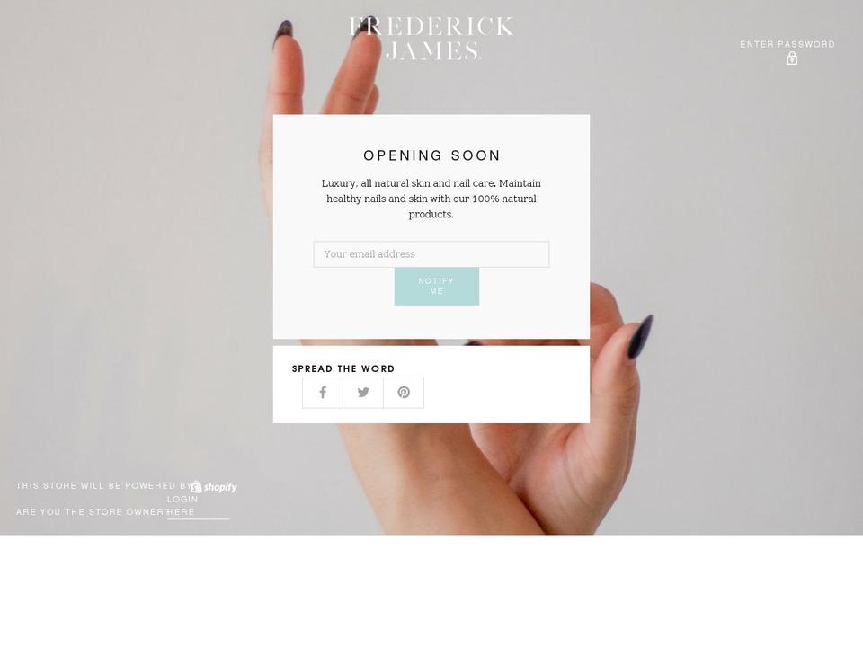 myfrederickjames.com shopify website screenshot