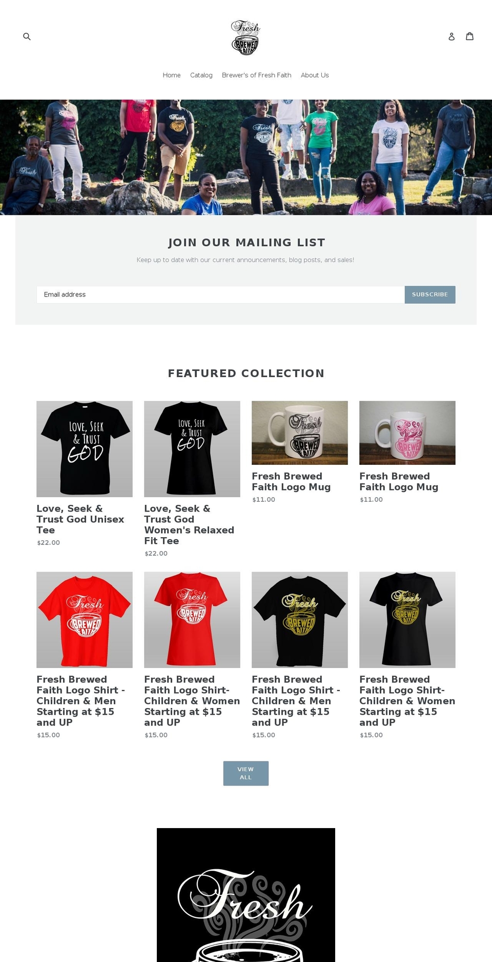myfreshbrewedfaith.com — Shopify storefront screenshot
