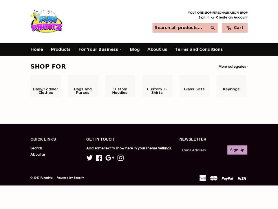 myfunprintz.com shopify website screenshot