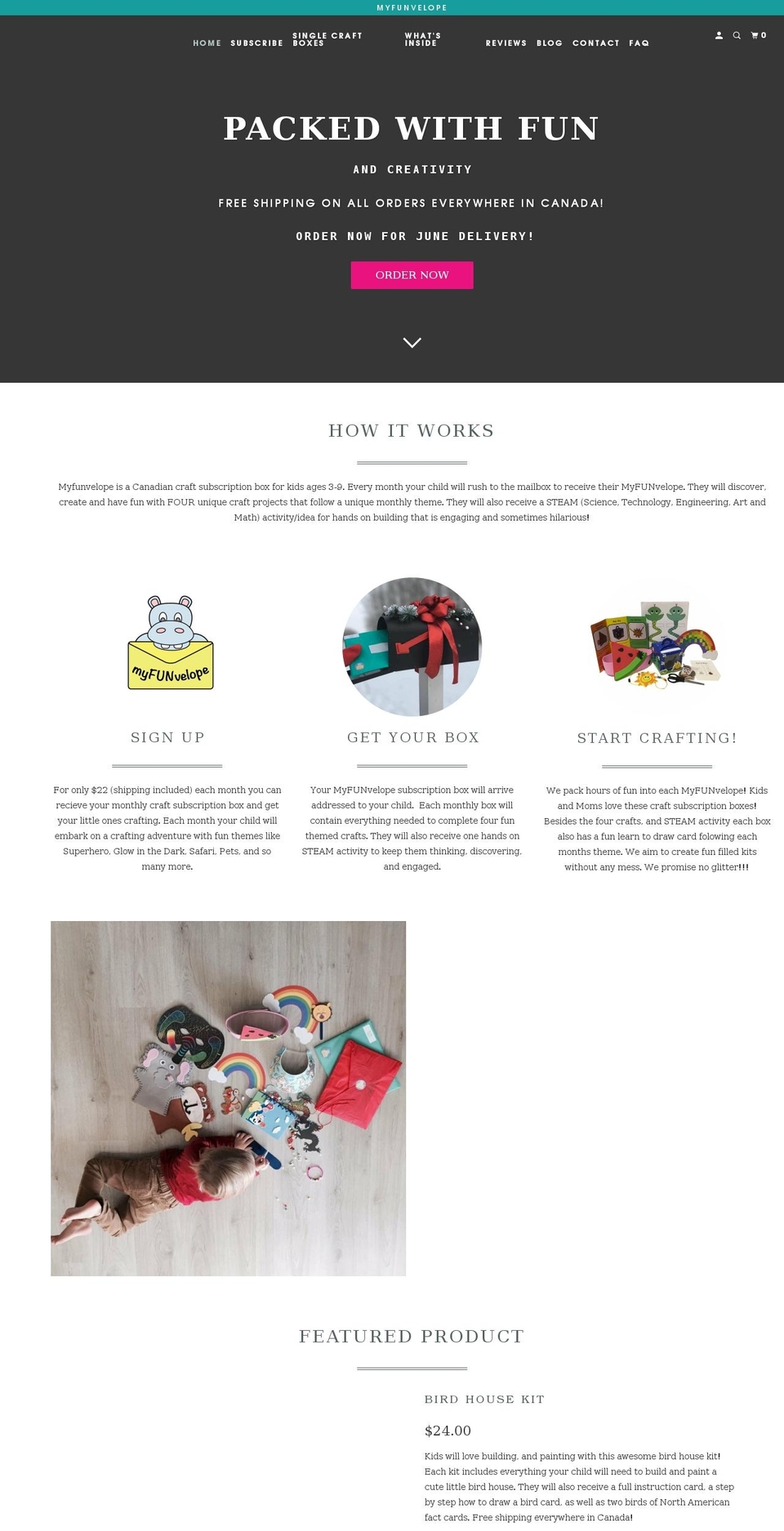 myfunvelope.ca shopify website screenshot