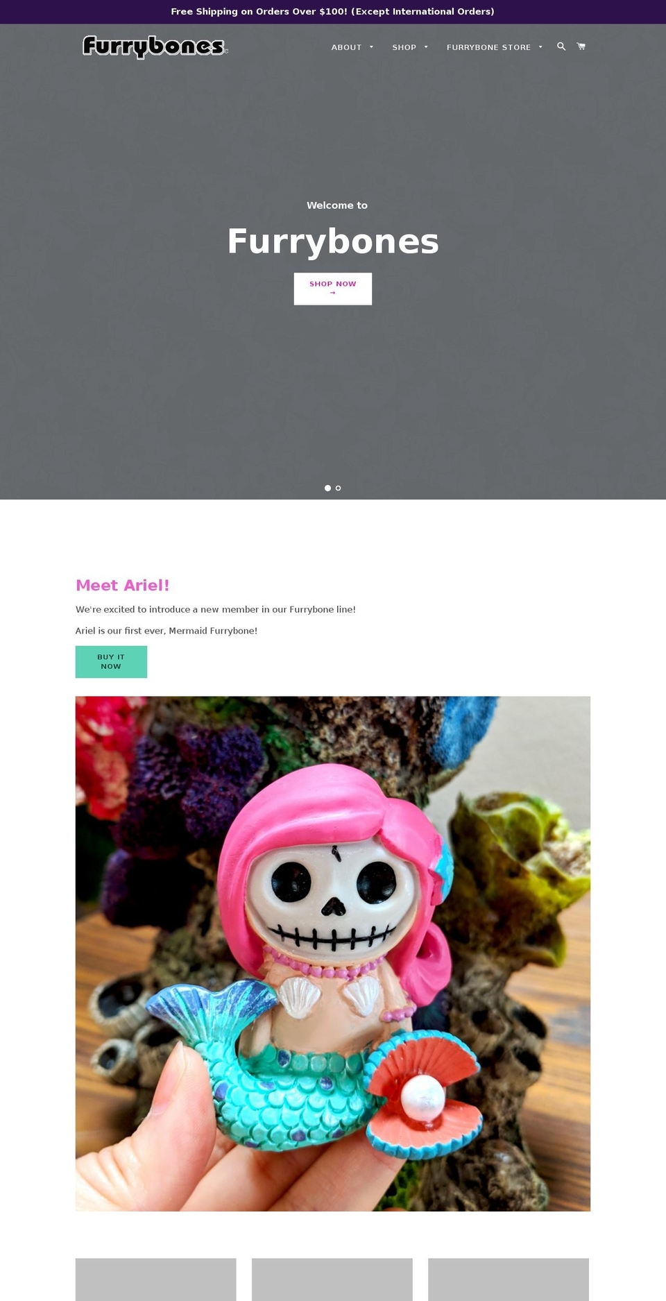 myfurrybones.com shopify website screenshot