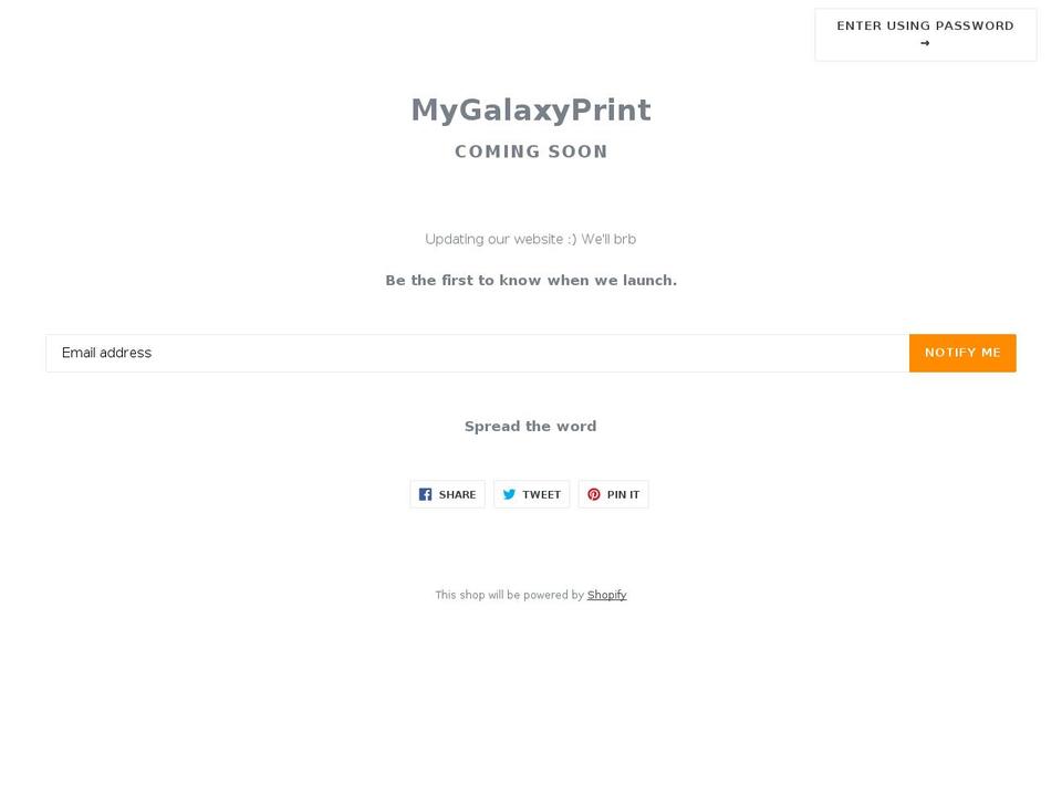mygalaxyprint.com — Shopify storefront screenshot