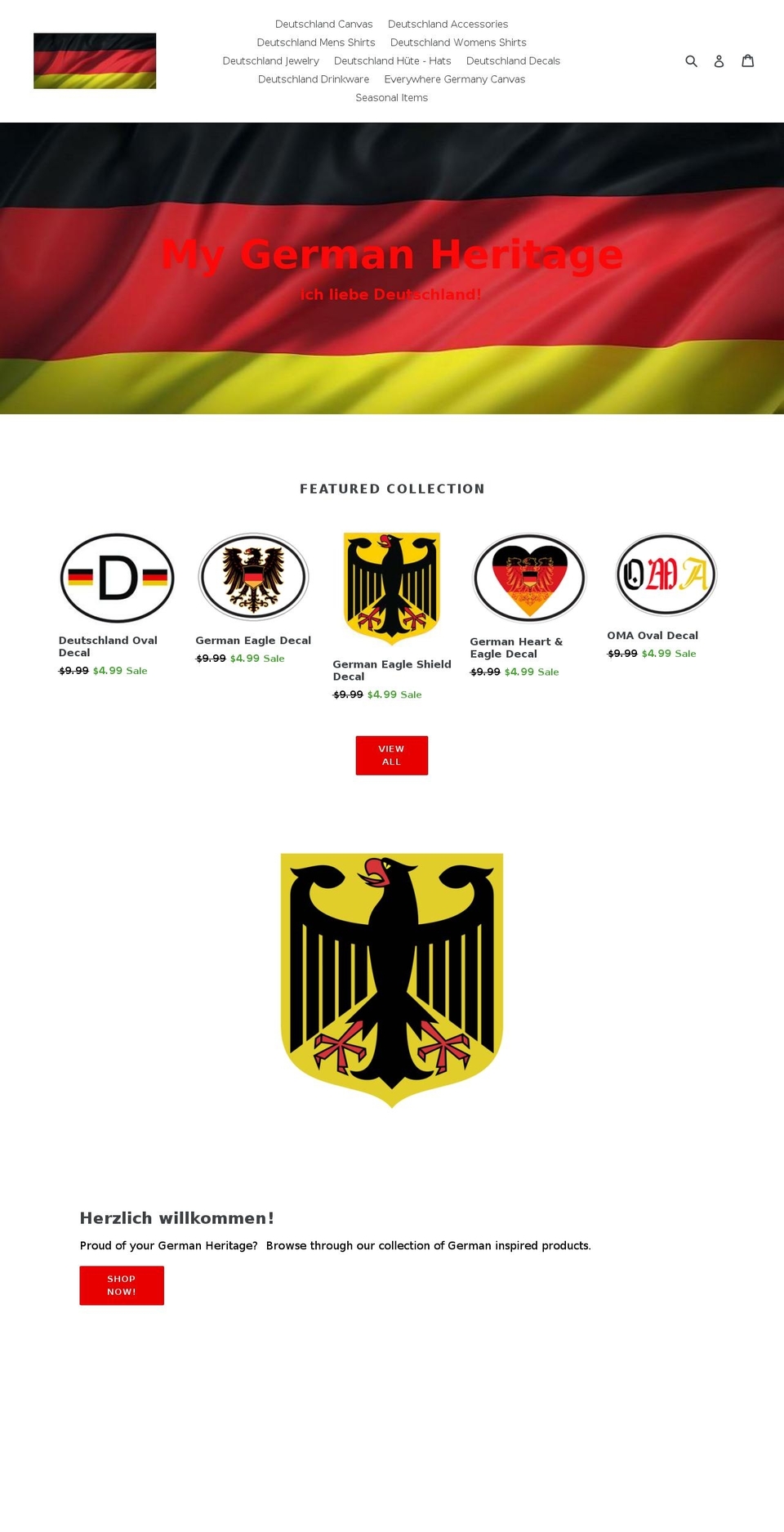 mygermanheritage.com — Shopify storefront screenshot
