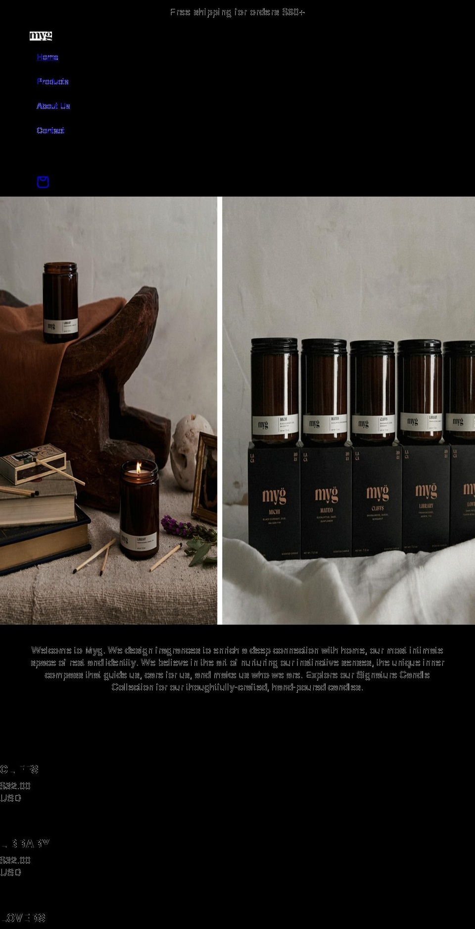 mygfragrances.com shopify website screenshot