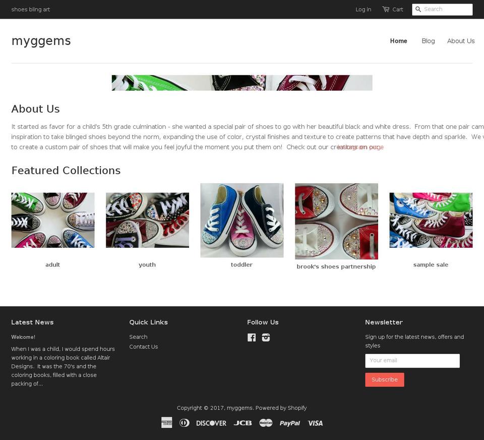 myggems.com shopify website screenshot