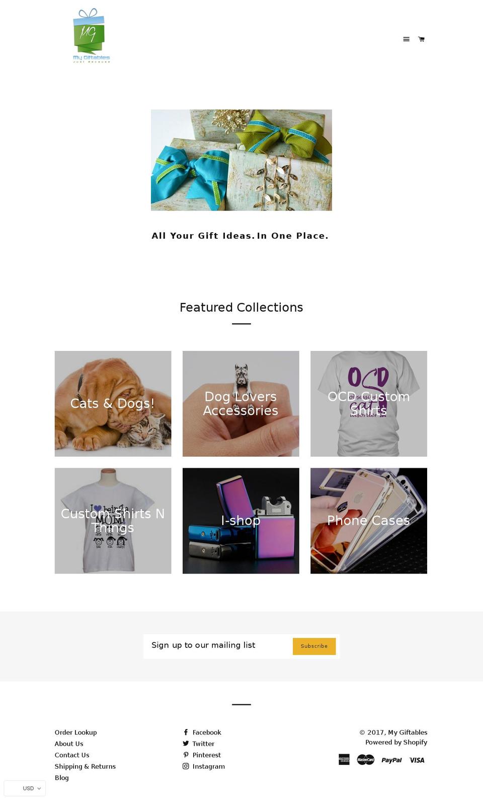 mygiftables.com shopify website screenshot