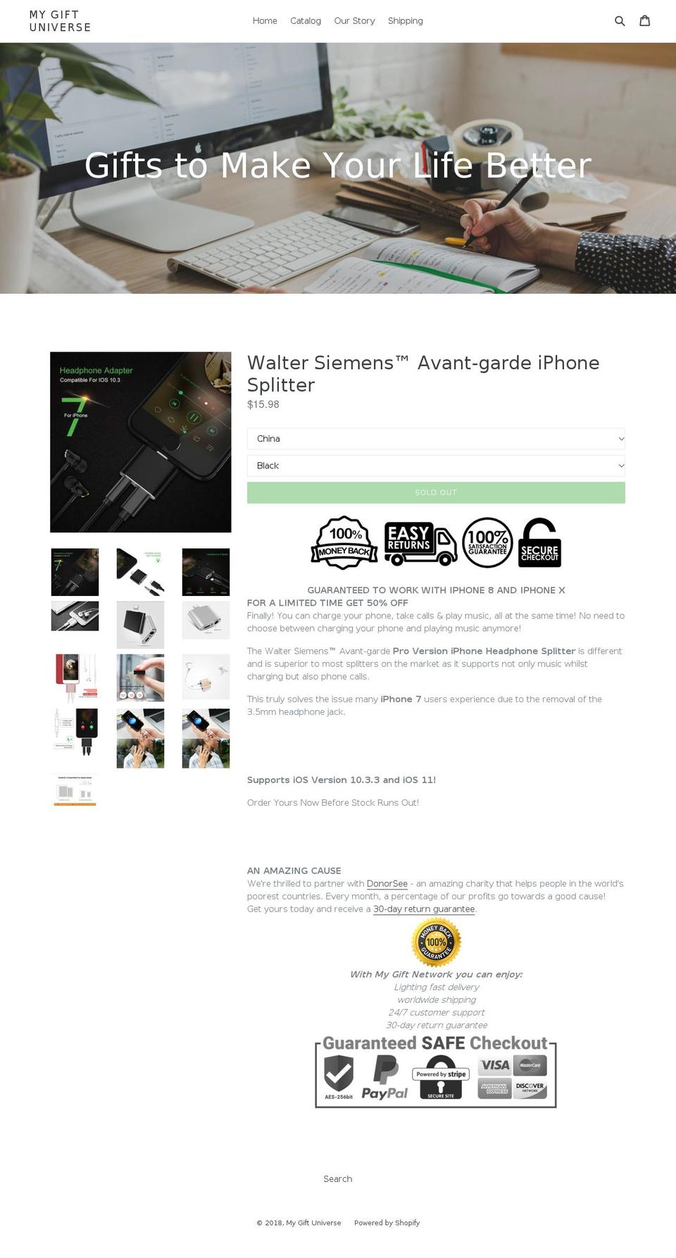 mygiftuniverse.com — Shopify storefront screenshot