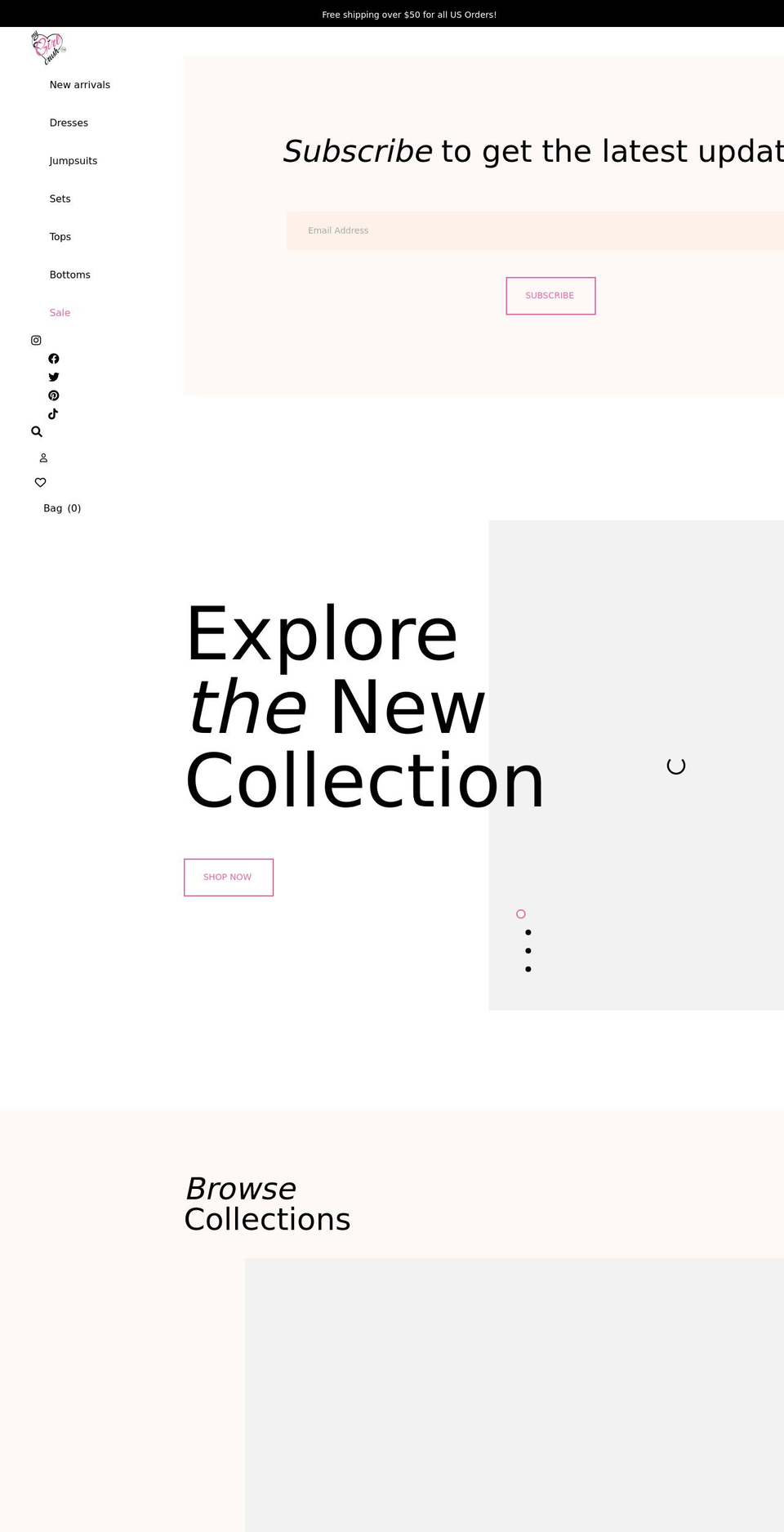 mygirlcrush.com shopify website screenshot