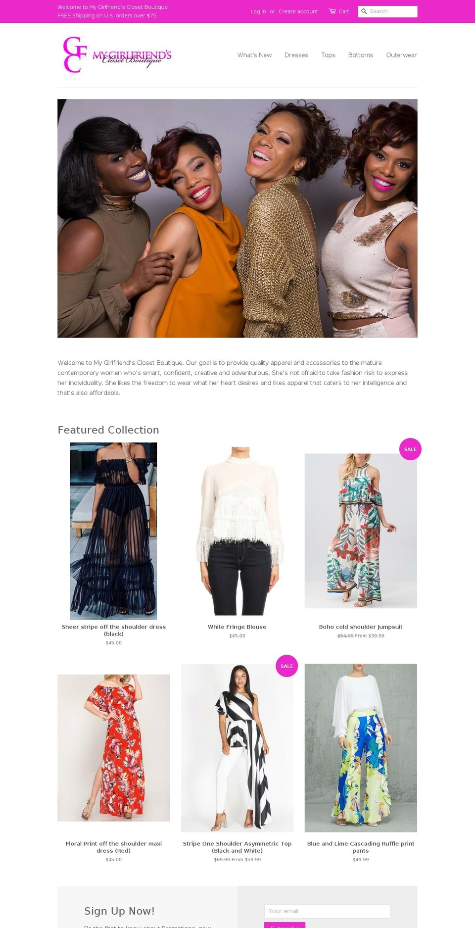 mygirlfriendsclosetboutique.com shopify website screenshot