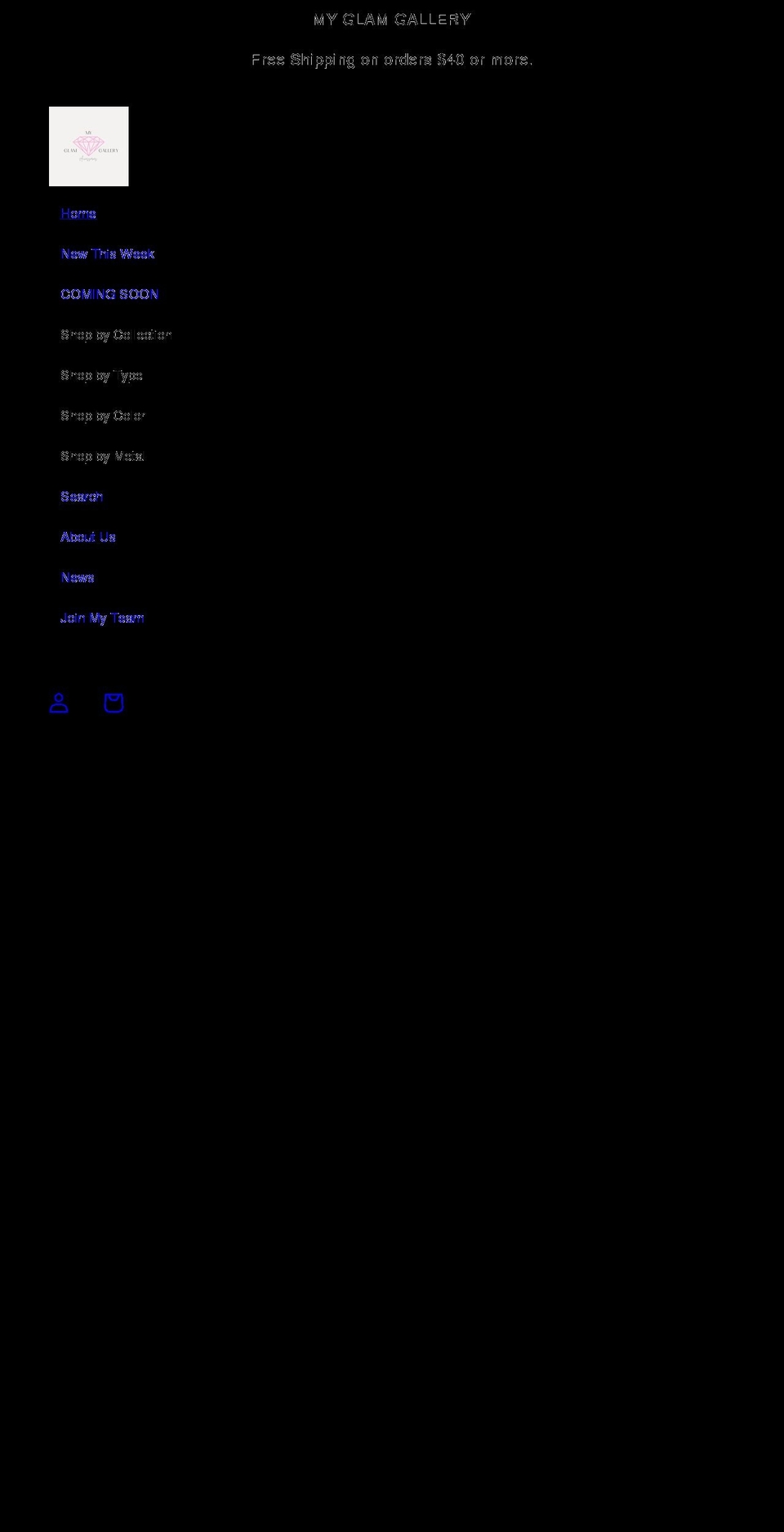 myglamgallery.com shopify website screenshot