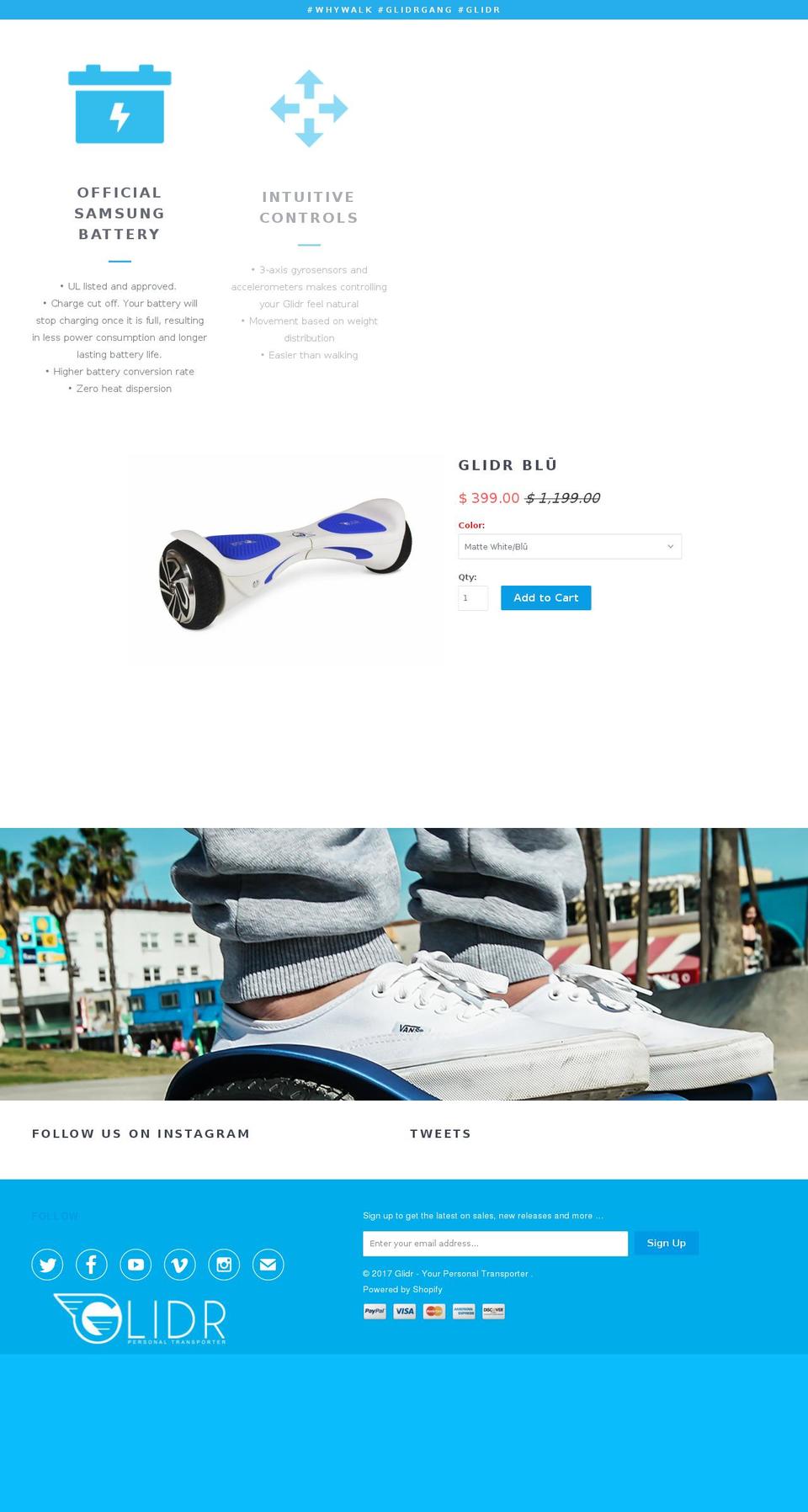 myglidr.com shopify website screenshot