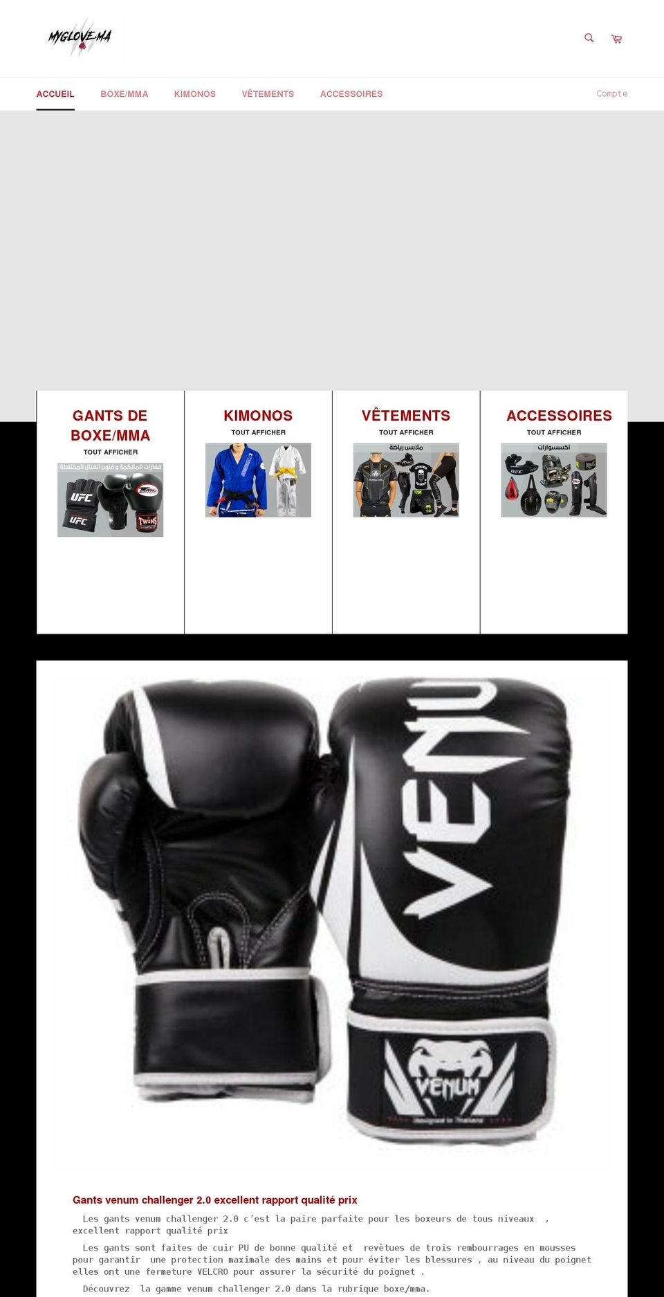 myglove.ma shopify website screenshot