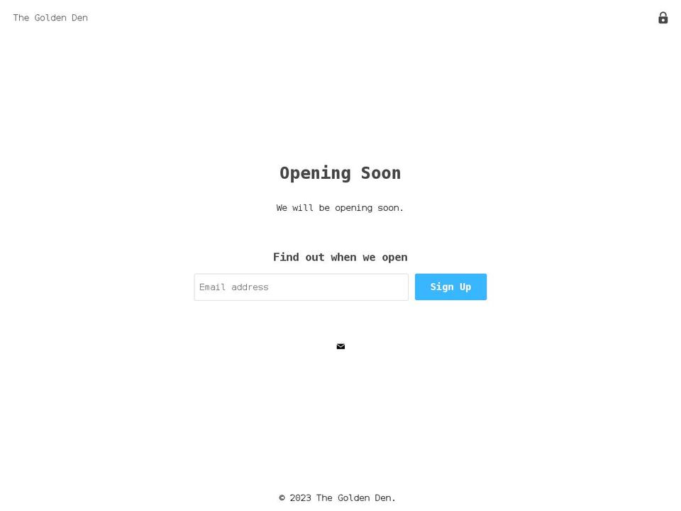 mygoldenden.com — Shopify storefront screenshot