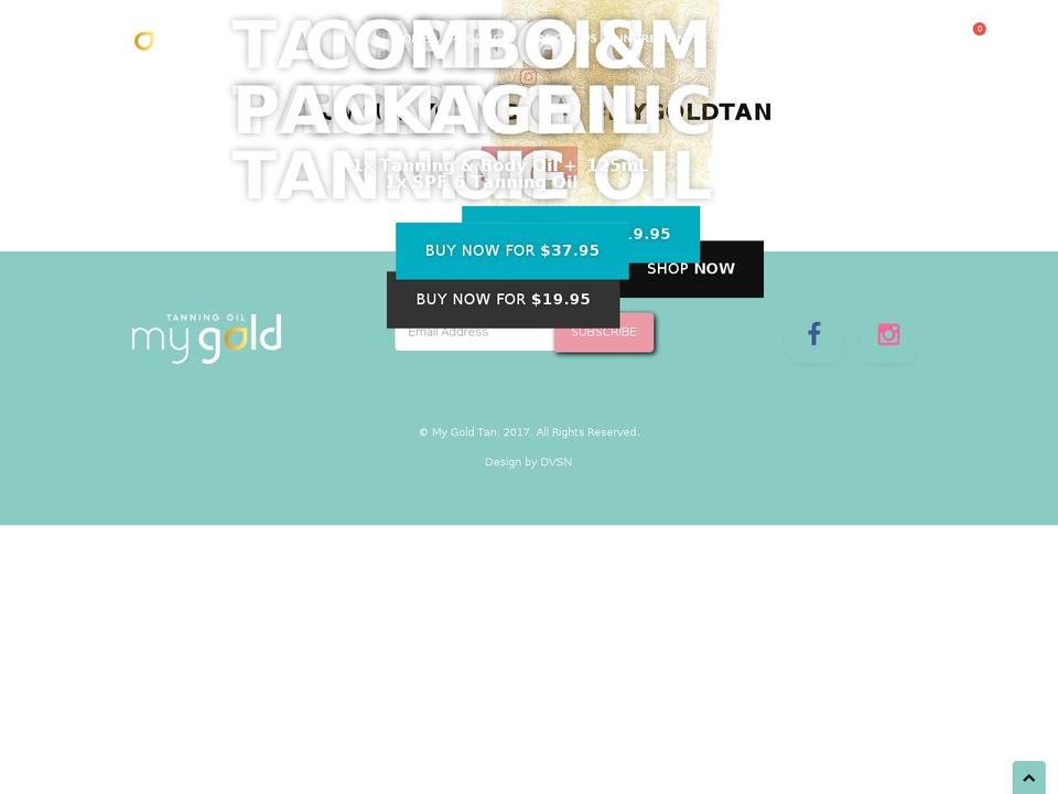 mygoldtan.com shopify website screenshot