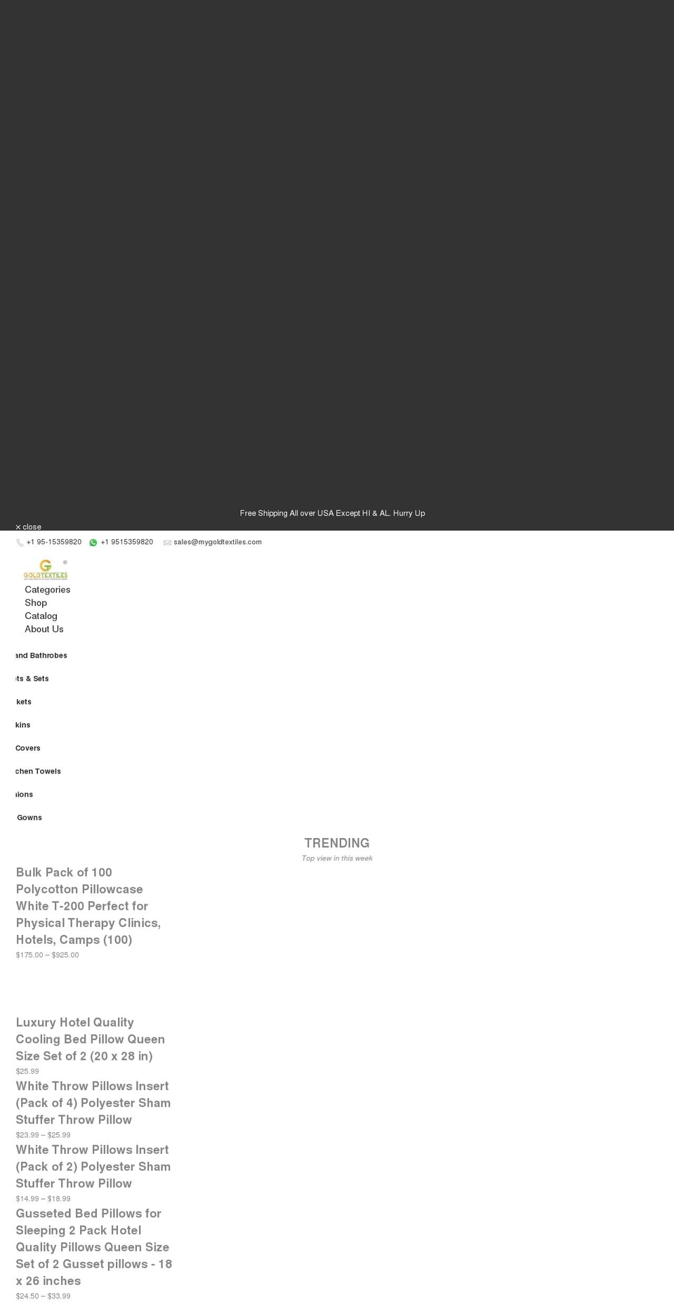 mygoldtextiles.com shopify website screenshot