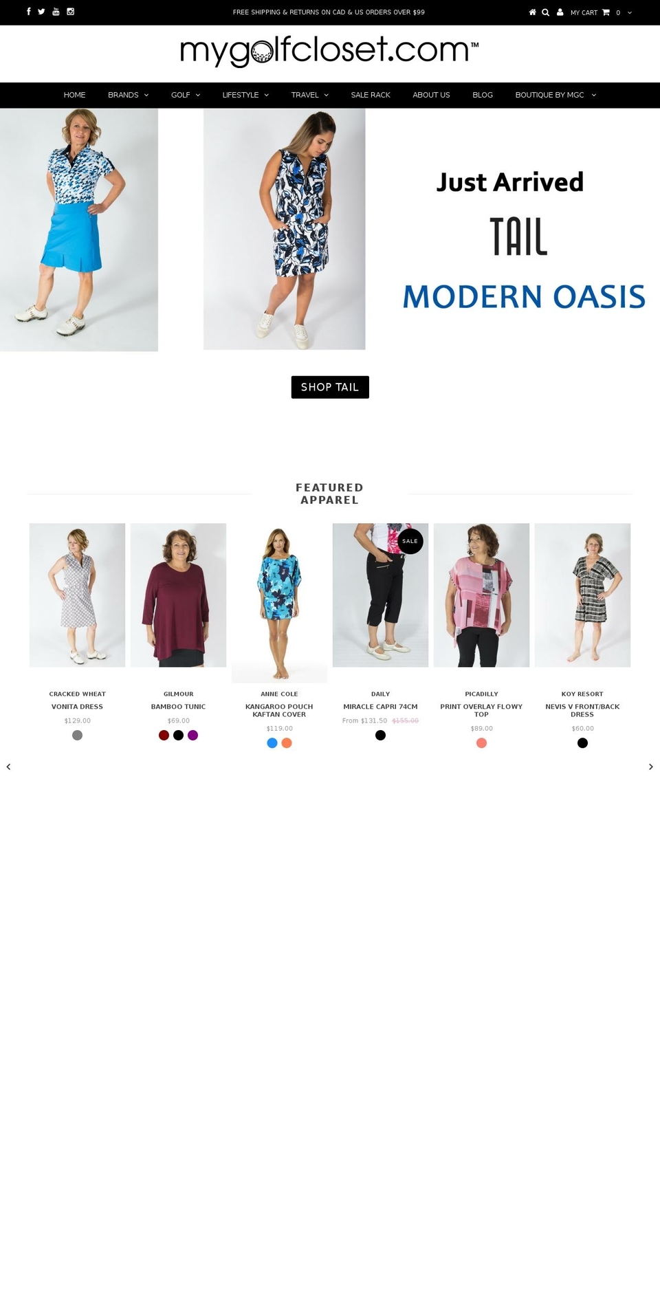 mygolfcloset.net shopify website screenshot