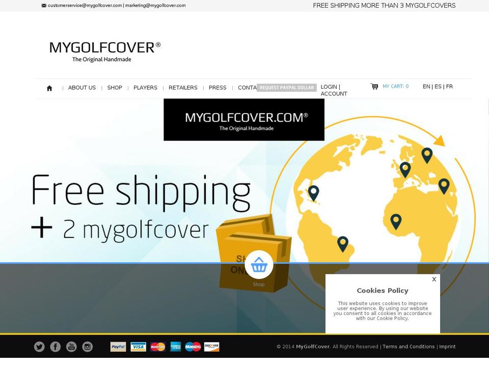mygolfcover.com shopify website screenshot