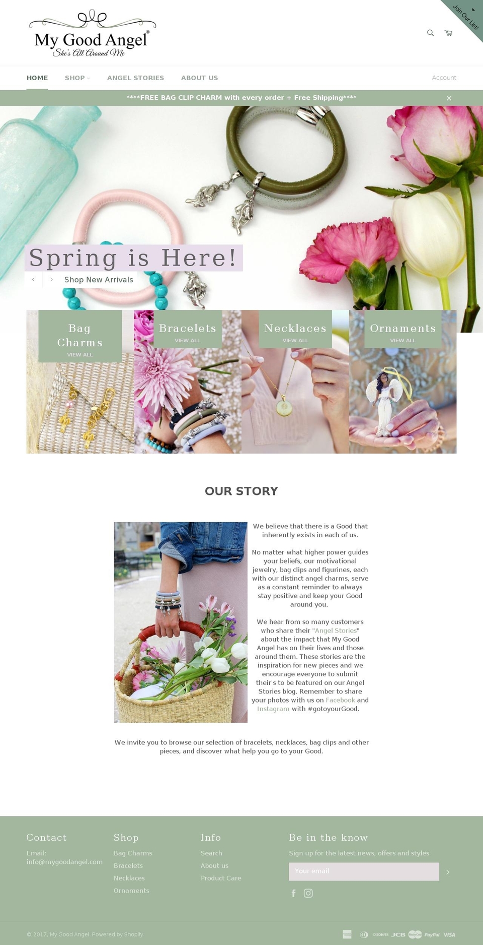 mygoodangel.com shopify website screenshot