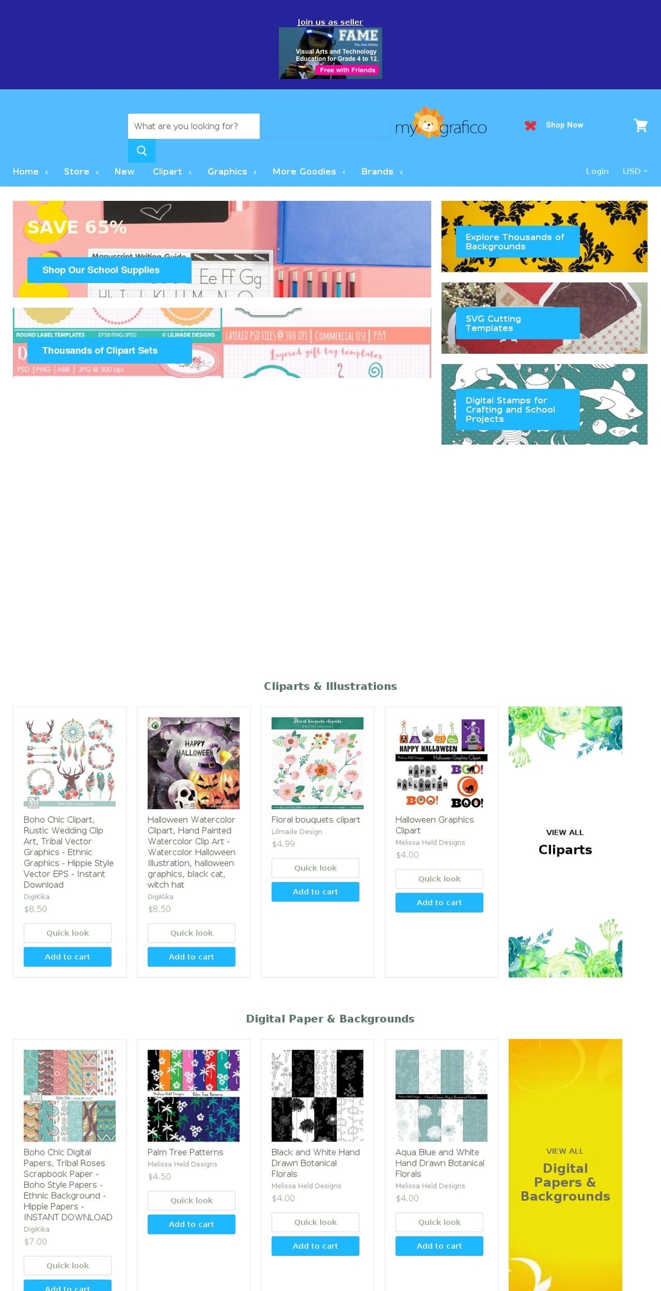 Copy of Empire Shopify theme site example mygrafico.com