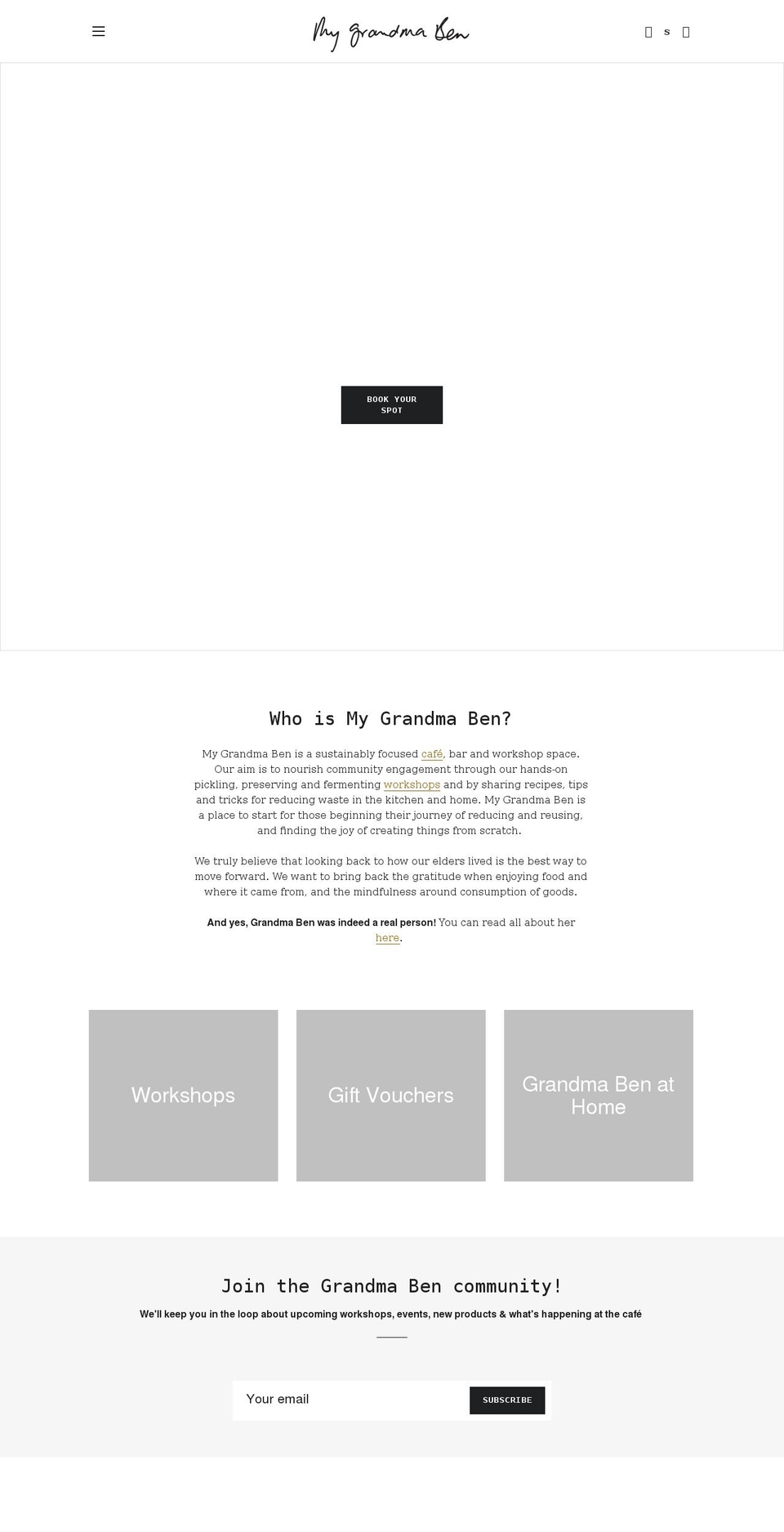 mygrandmaben.com — Shopify storefront screenshot