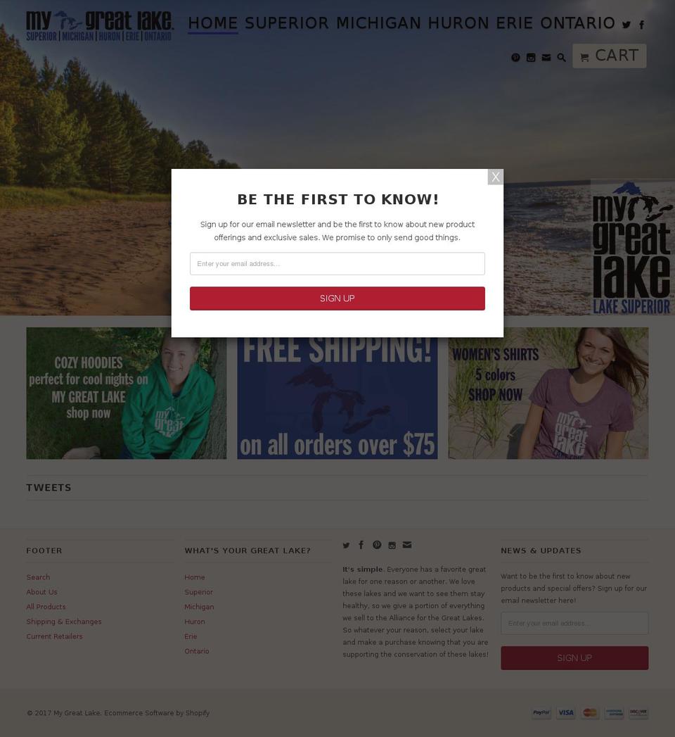 mygreatlake.net shopify website screenshot