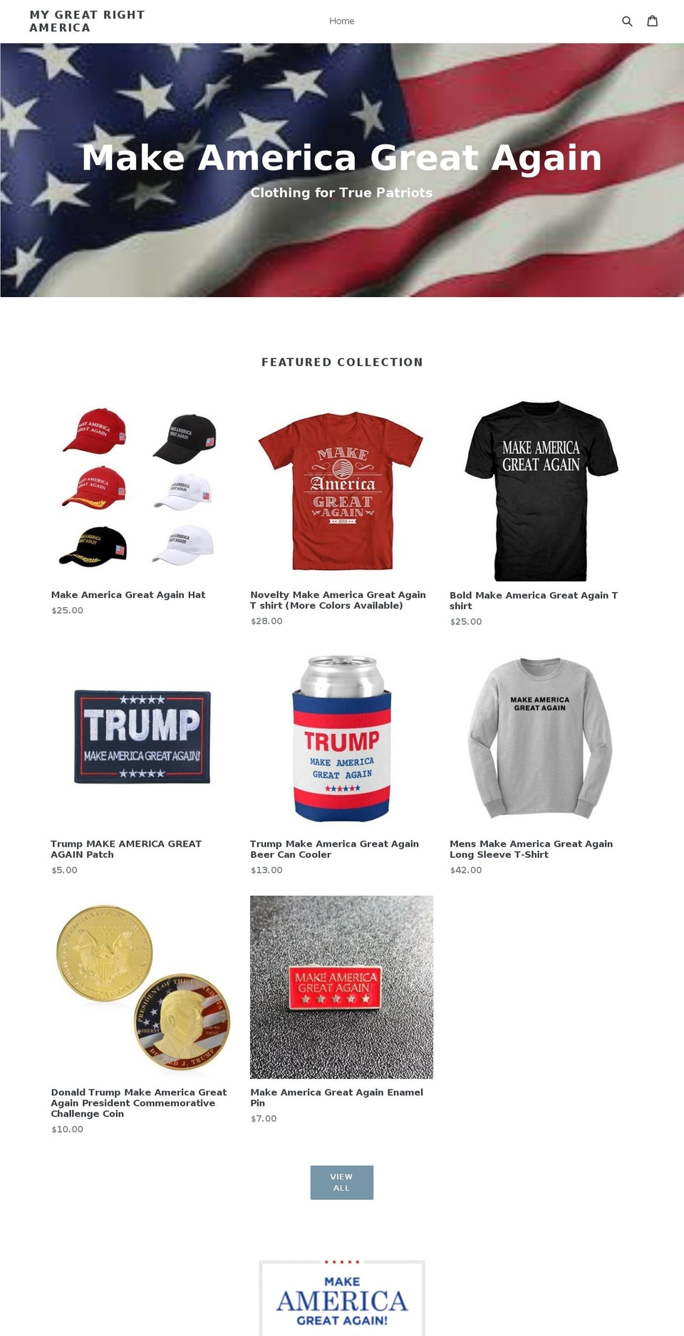mygreatrightamerica.com — Shopify storefront screenshot