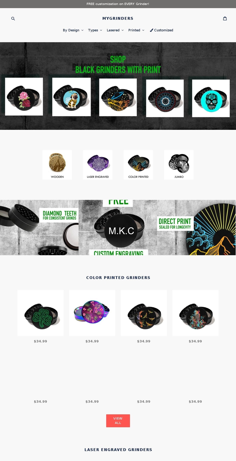 mygrinders.com shopify website screenshot